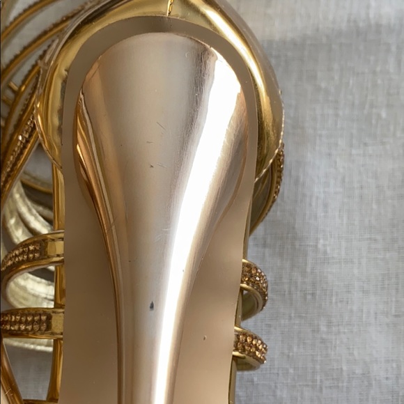 FSJ Gold Cage Stiletto’s with Gold Crystals - Picture 14 of 14